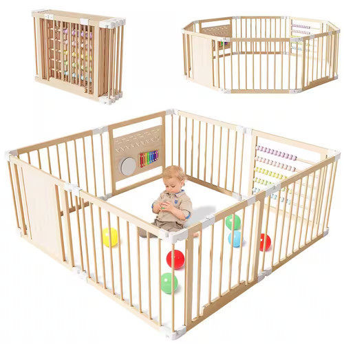 Foldable wooden baby - baby, playpen